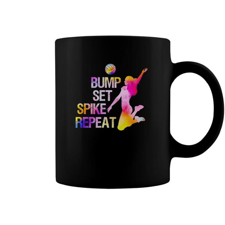 Bump Set Spike Repeat Teen Girls Women Volleyball Coffee Mug