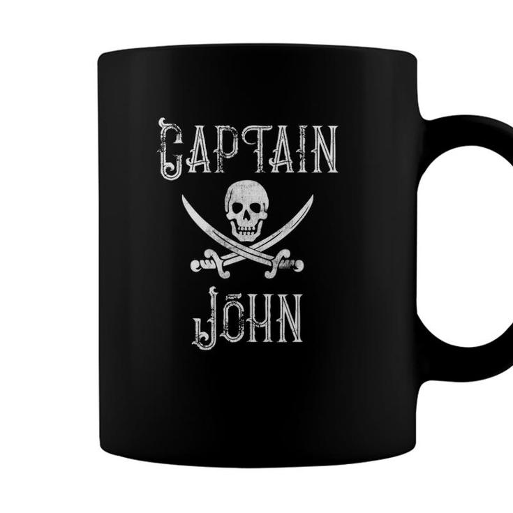Captain John Vintage Personalized First Name Pirate Gift Coffee Mug