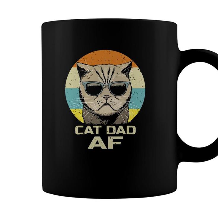 Cat Dad Af Vintage Retro Funny Fathers Day Coffee Mug