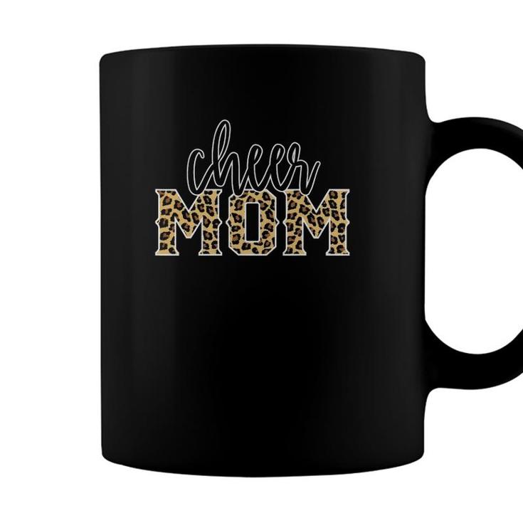 Cheer Mom Leopard Print Womens Proud Cheerleader Mother Coffee Mug