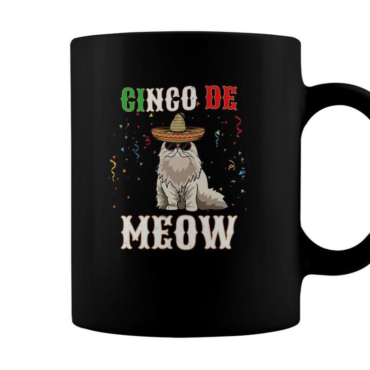 Cinco De Mayo Cat Funny Mexican Jefe Cinco De Meow Coffee Mug