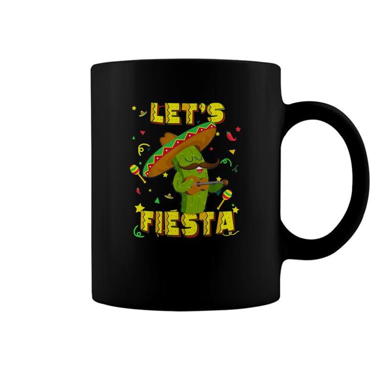 Cinco De Mayo  Lets Fiesta Cactus Sombrero Hat Coffee Mug