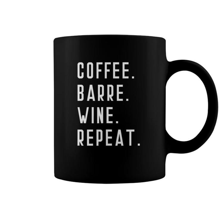 Coffee Barre Wine Repeat Funny Yoga Exercise Sports Muscle  Coffee Mug