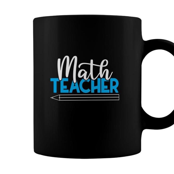 Cool Blue White Pencil Design Math Teacher Gifts Coffee Mug