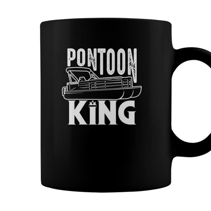 Cool Pontoon King Funny Boat Captain Fathers Day Gift Coffee Mug