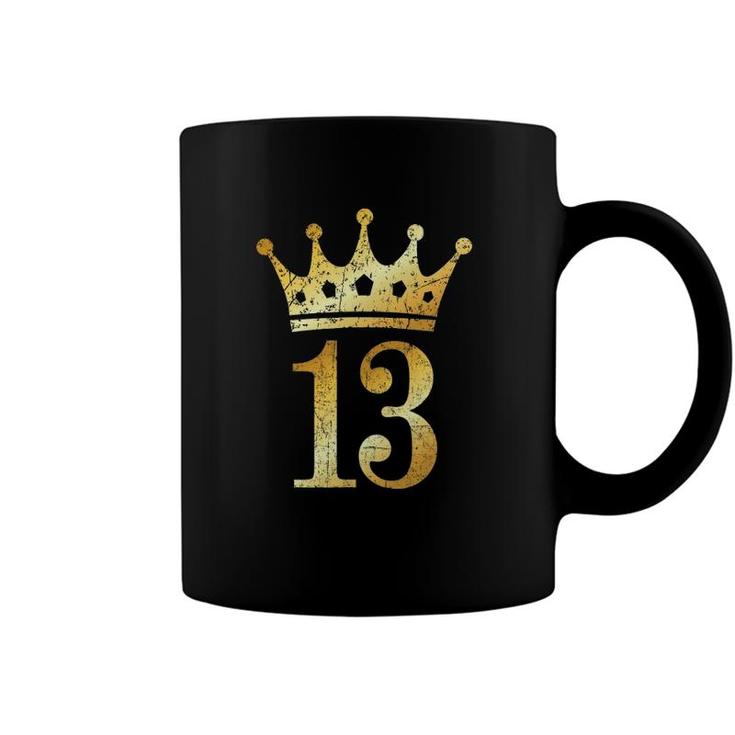 Crown Number 13 Vintage Golden Yellow 13Th Birthday Coffee Mug