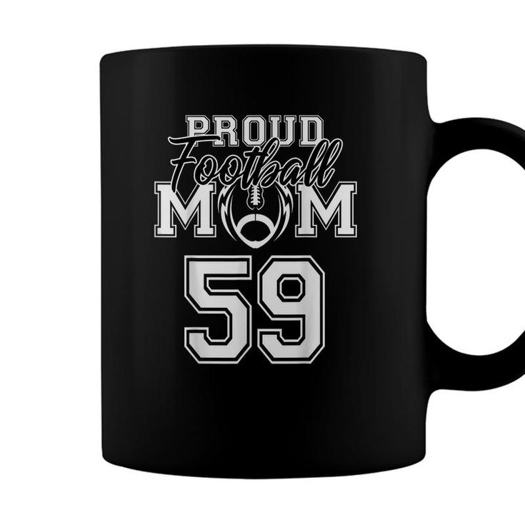 Custom Proud Football Mom Number 59 Personalized Women  Coffee Mug