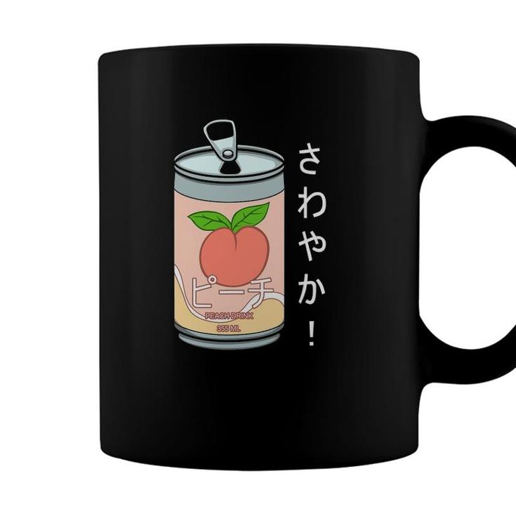 Cute Pink Peach Milk Japanese Kawaii Retro 90S Anime Coffee Mug