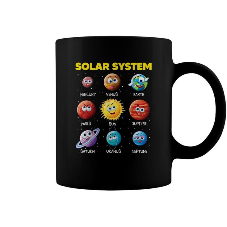 Cute Solar System Funny Planet Faces Space Science Boy Girl  Coffee Mug