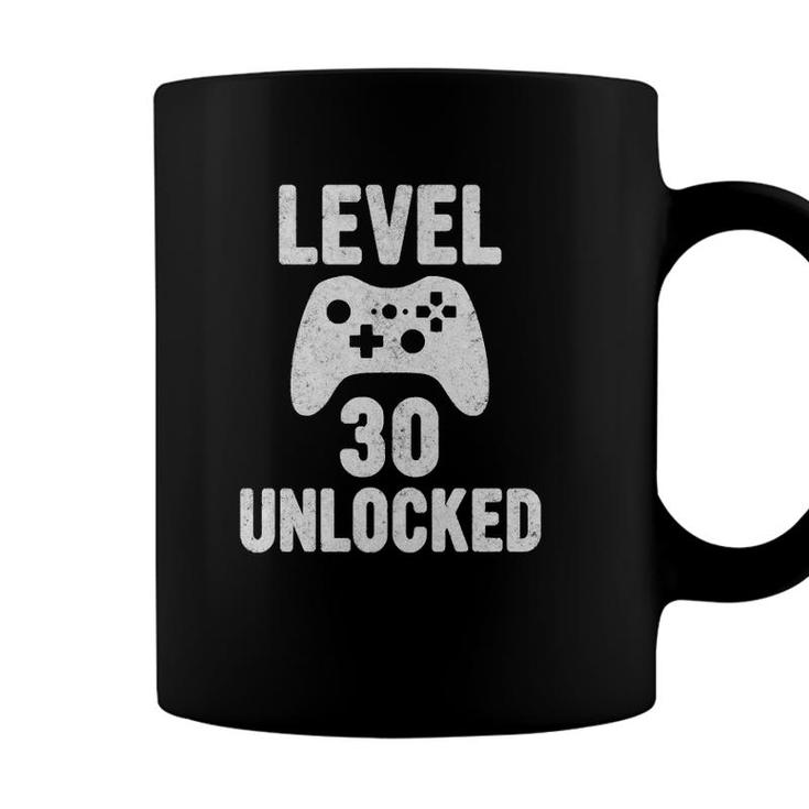 Cute Video Gamer 30Th Birthday Gift Funny Level 30 Unlocked  Coffee Mug