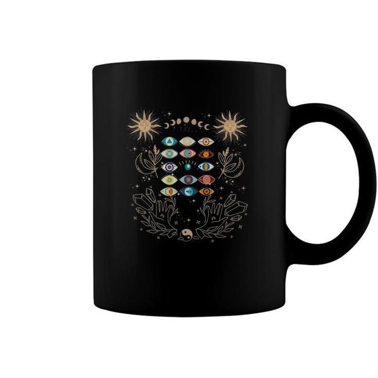 Dark Academia Tarot Card Sun Crystals Aesthetic Evil Eye Coffee Mug