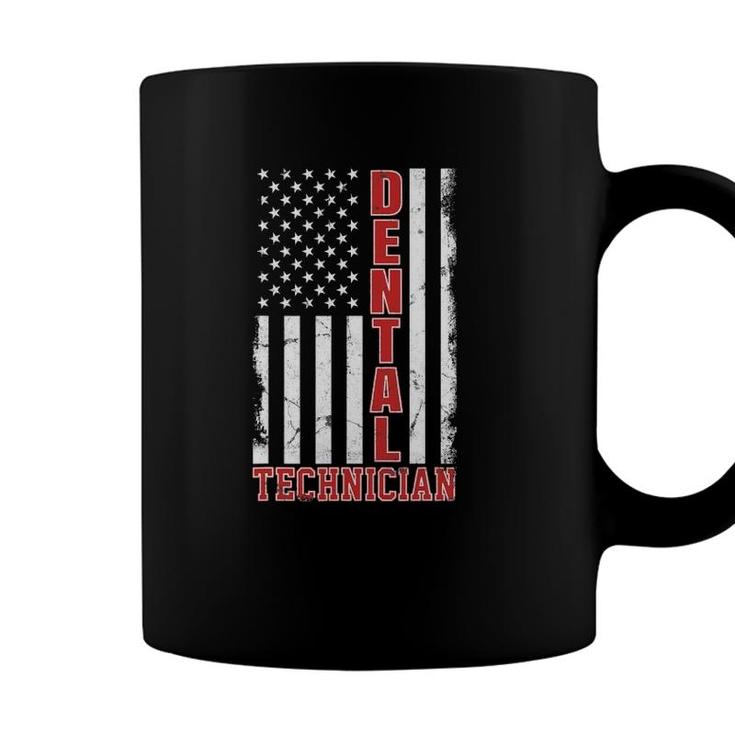 Dental Technician Us American Flag Dentist Tech Dental Lab Coffee Mug