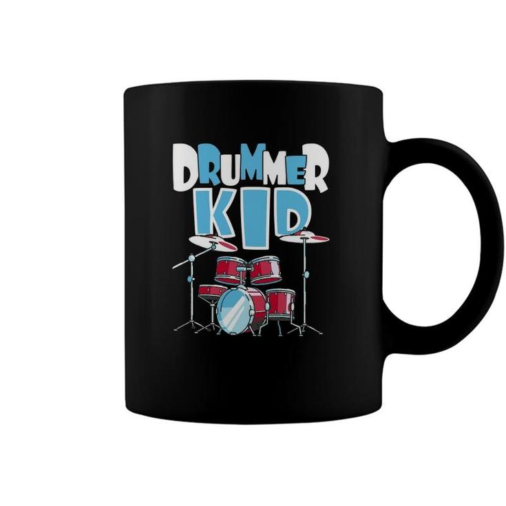 Drummer Kid Funny Percussionist Drums Musician Coffee Mug