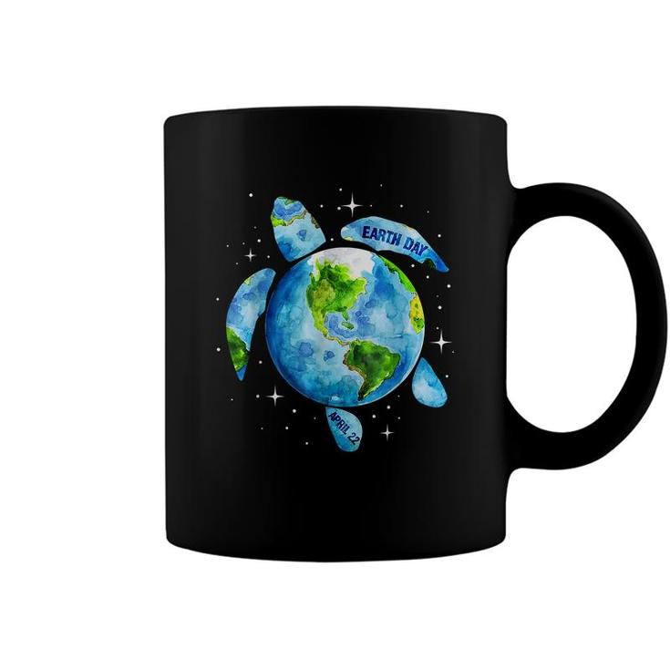 Earth Day 2022 Restore Earth Sea Turtle Art Save The Planet  Coffee Mug