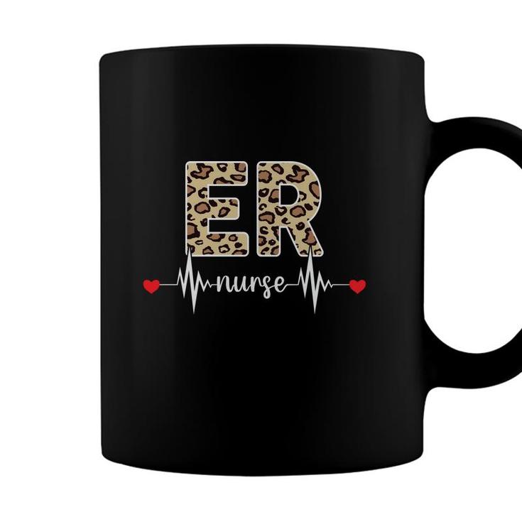 Er Nurse Leopard Heartbeat Red Heart Great New 2022 Coffee Mug