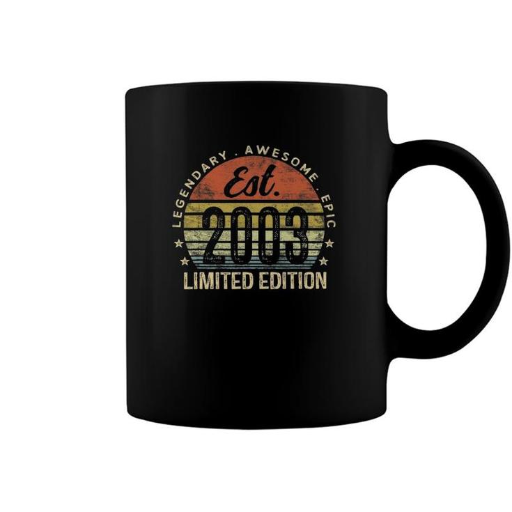 Est 2003 Limited Edition 19Th Birthday Gifts 19 Years Old Coffee Mug