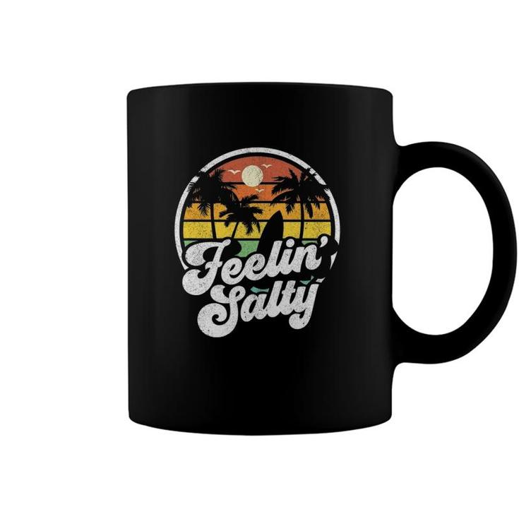 Feeling Salty Island Vacation Surfing Palm Retro Beach Gift Coffee Mug