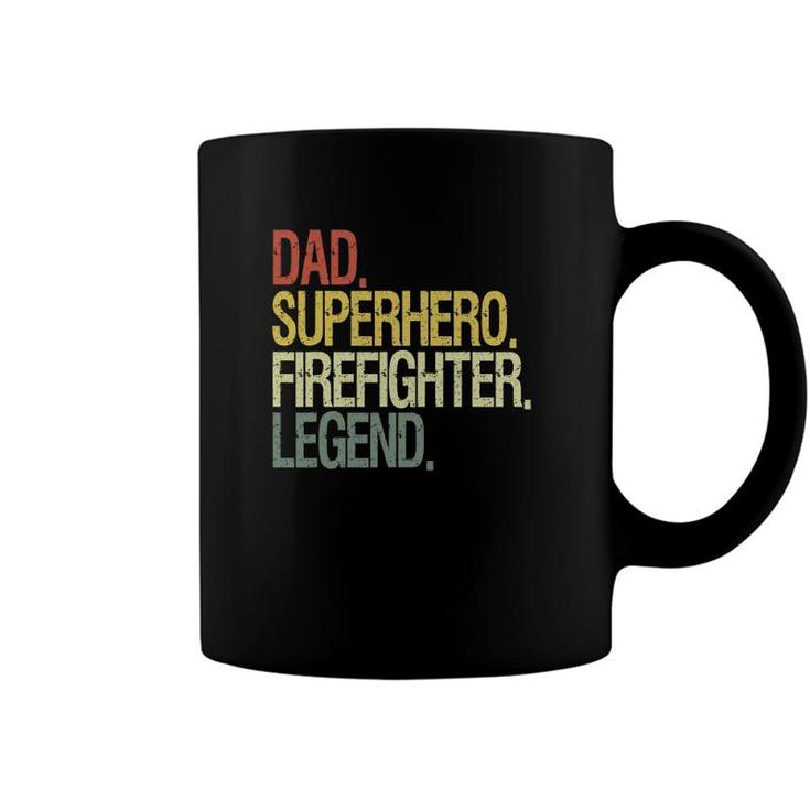 Firefighter Dad Superhero Legend Vintage Coffee Mug