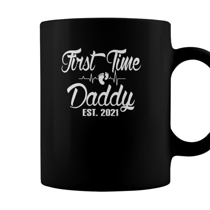 First Time Daddy Est 2021 Funny New Dad Father Fathers Day Coffee Mug