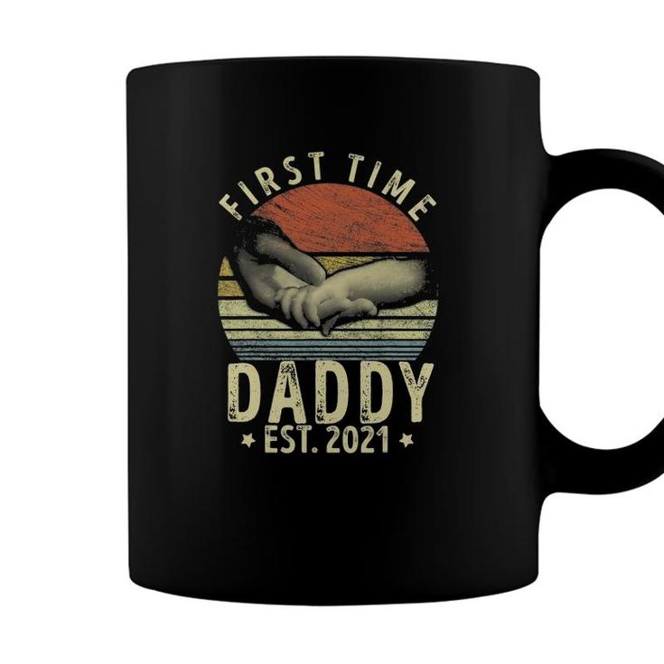 First Time Daddy New Dad Est 2021 Design Fathers Day Idea Coffee Mug