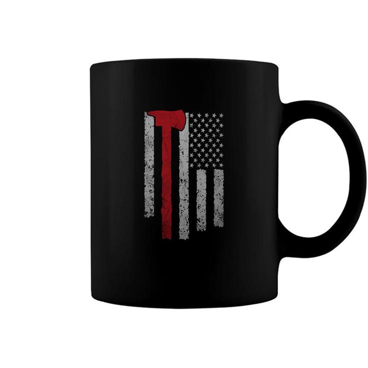Flag American Firefighter Proud Job Title Coffee Mug