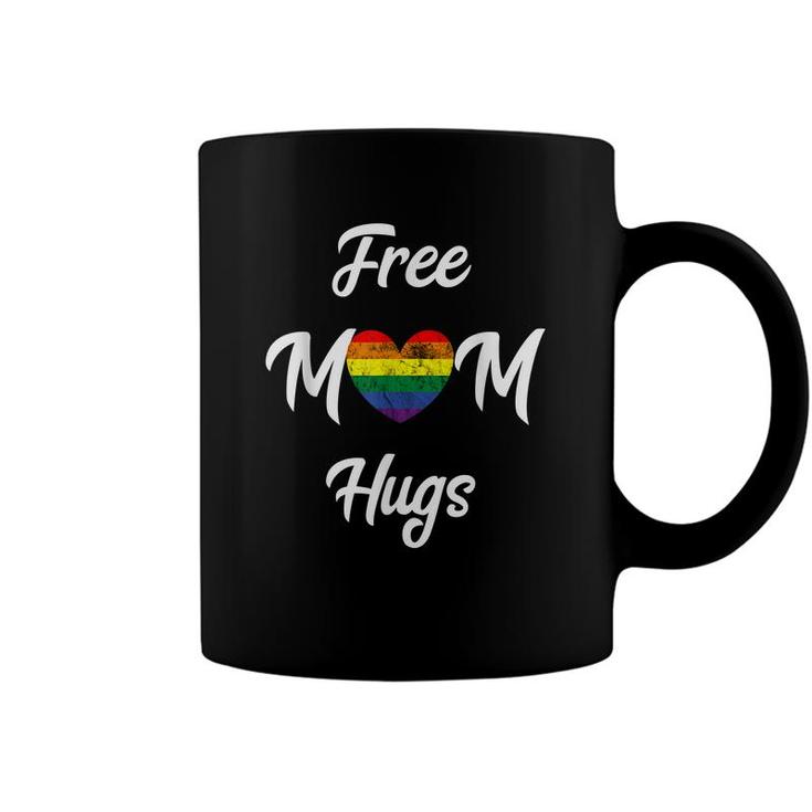 Free Mom Hugs Gay Pride Mother Lgbt Rainbow Heart Gender  Coffee Mug