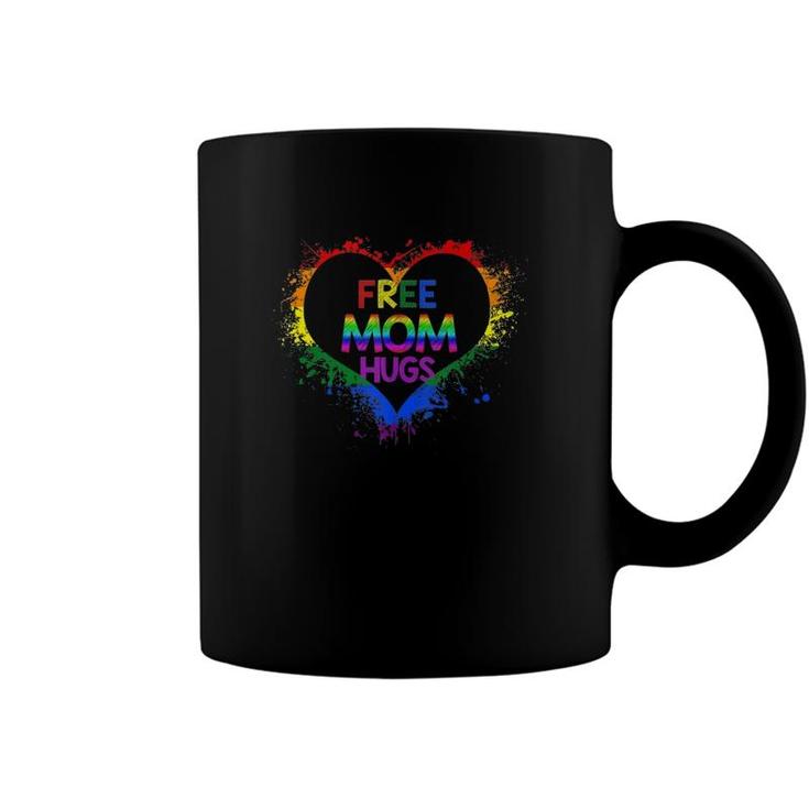 Free Mom Hugs Heart Rainbow Lgbt Pride Womens  Coffee Mug
