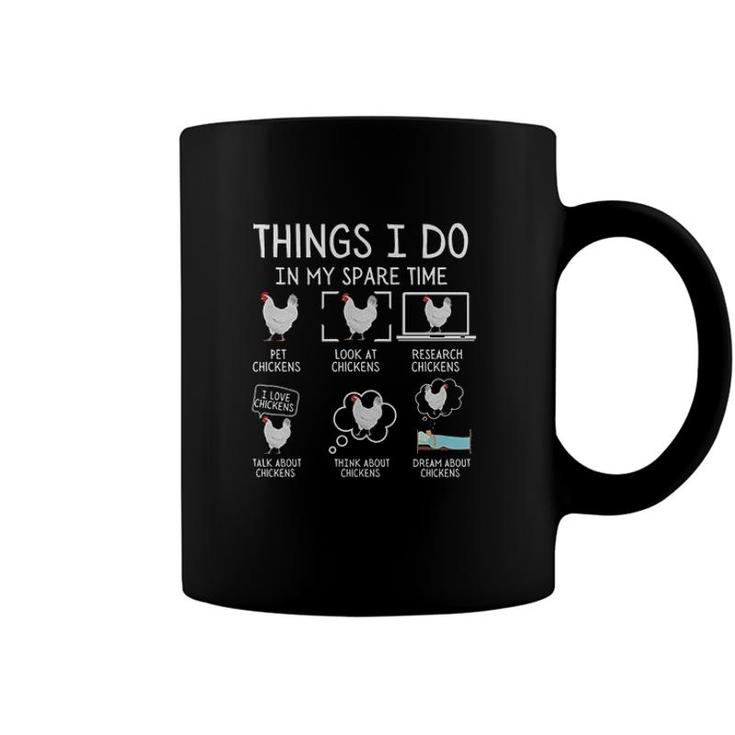 Funny Chickens Print Things I Do In My Spare Time Coffee Mug