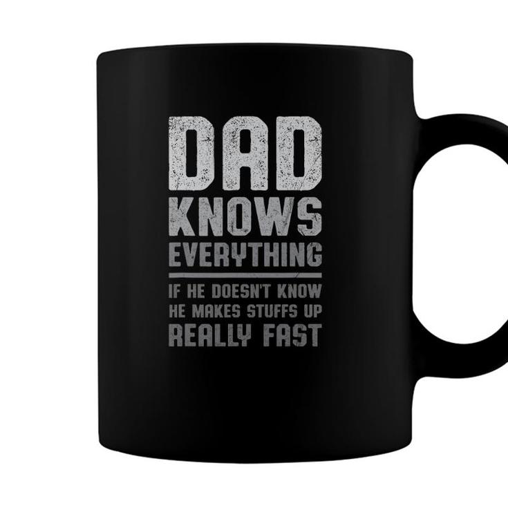 Funny Fathers Day Dad Knows Everything Dad Joke Periodically Coffee Mug