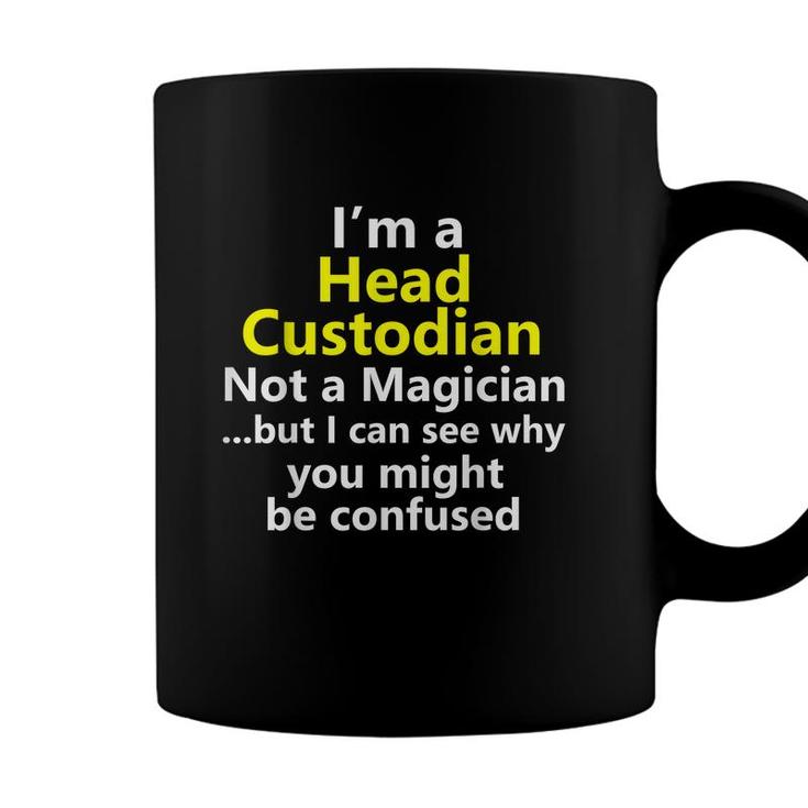 Funny Head Custodian Job Title Janitor Career School Worker  Coffee Mug