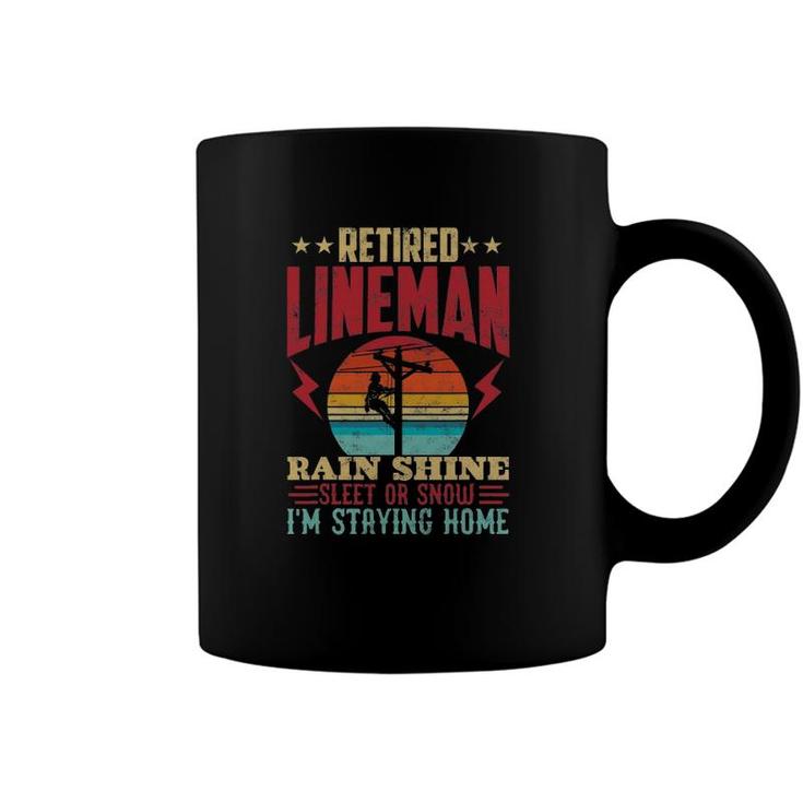 Funny Retired Lineman For Retirement Coffee Mug