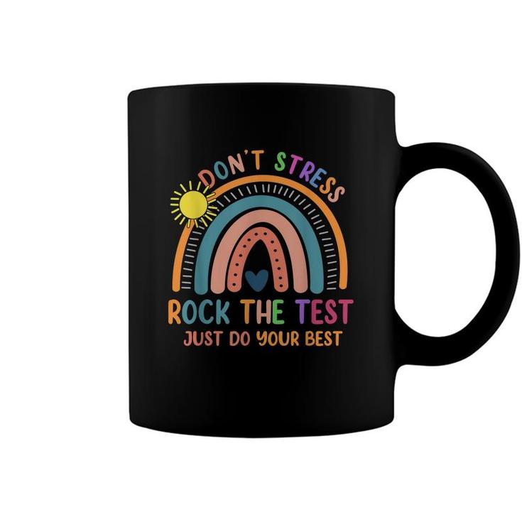 Funny Test Day Rock The Test Rainbow Gifts Teacher Student  Coffee Mug