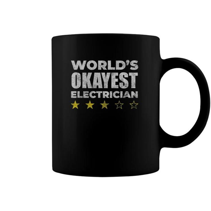Funny Worlds Okayest Electrician Vintage Style Coffee Mug
