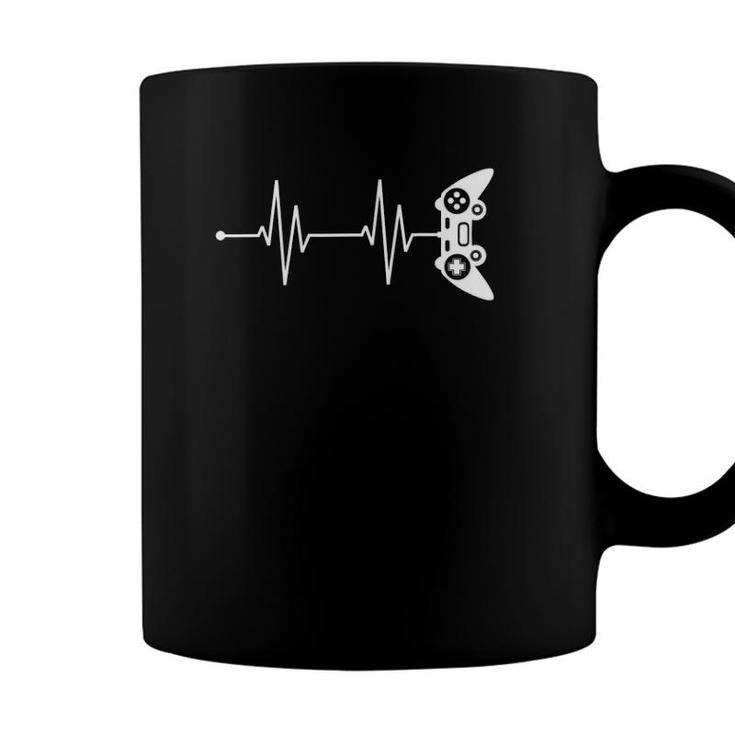 Gamer Heartbeat Gift For Video Game Lover Video Games Coffee Mug