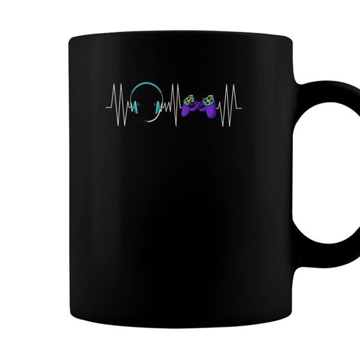 Gaming Heartbeat Funny Present For Gamers Video Games Lover Coffee Mug