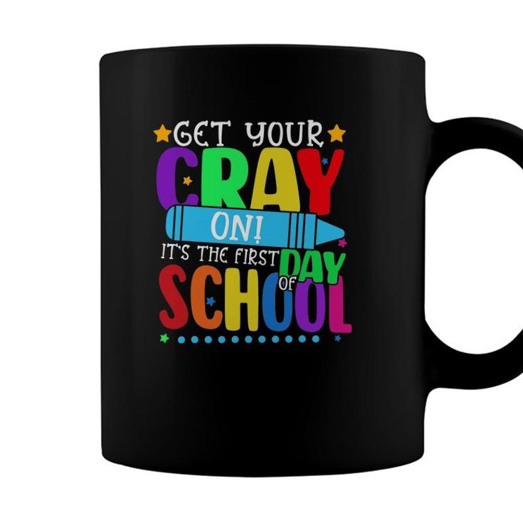 Get Your Crayon Happy First Day Of School Teacher Student Coffee Mug