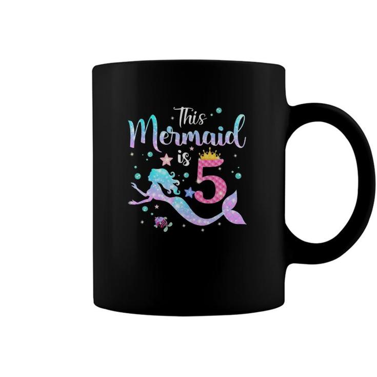 Girls 5Th Birthday This Mermaid Is 5 Years Old Kids Costume Coffee Mug