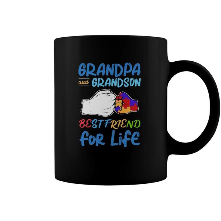 Grandpa And Grandson Bestfriend For Life Autism Awareness Coffee Mug