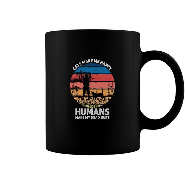 Happy Humans Make My Head Hurt Vintage Style Coffee Mug