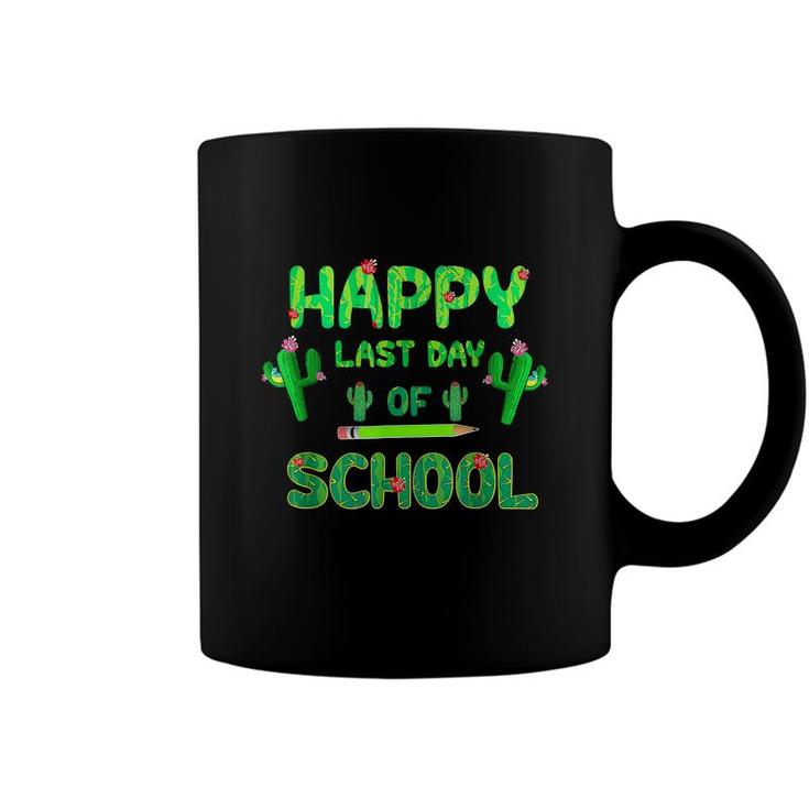 Happy Last Day Of School  Cute Cactus Students Teachers  Coffee Mug