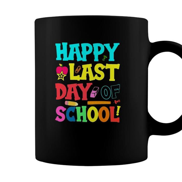 Happy Last Day Of School Learning Tools Apple Star Student Teacher Coffee Mug