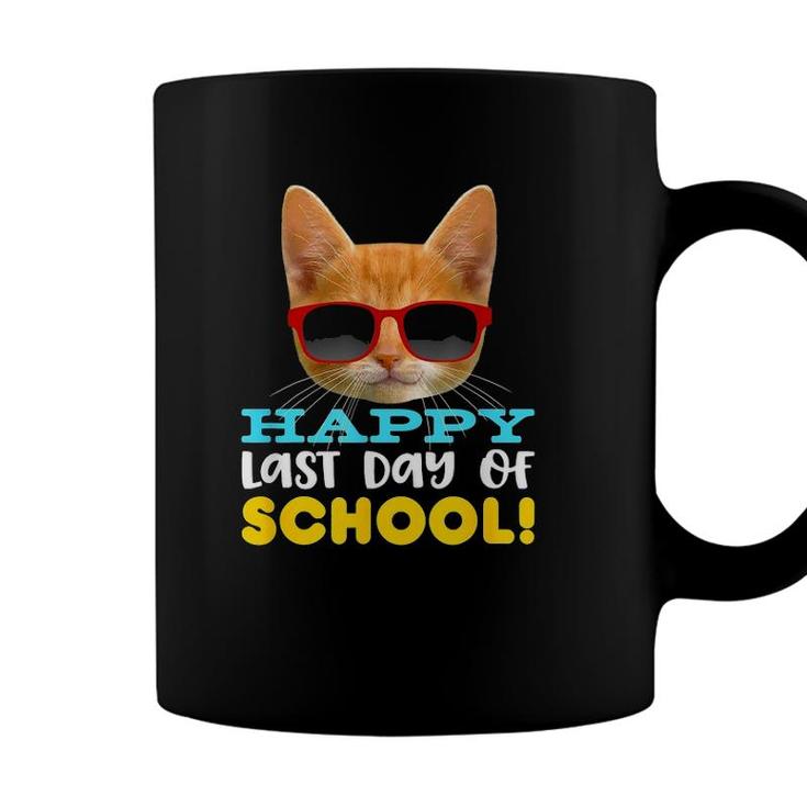 Happy Last Day Of School  Smiling Orange Cat Coffee Mug