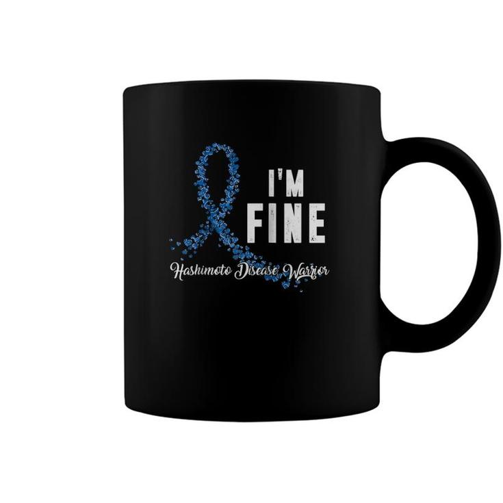 Hashimoto Disease Awareness Warrior Blue Paisley Ribbon Gift Raglan Baseball Tee Coffee Mug