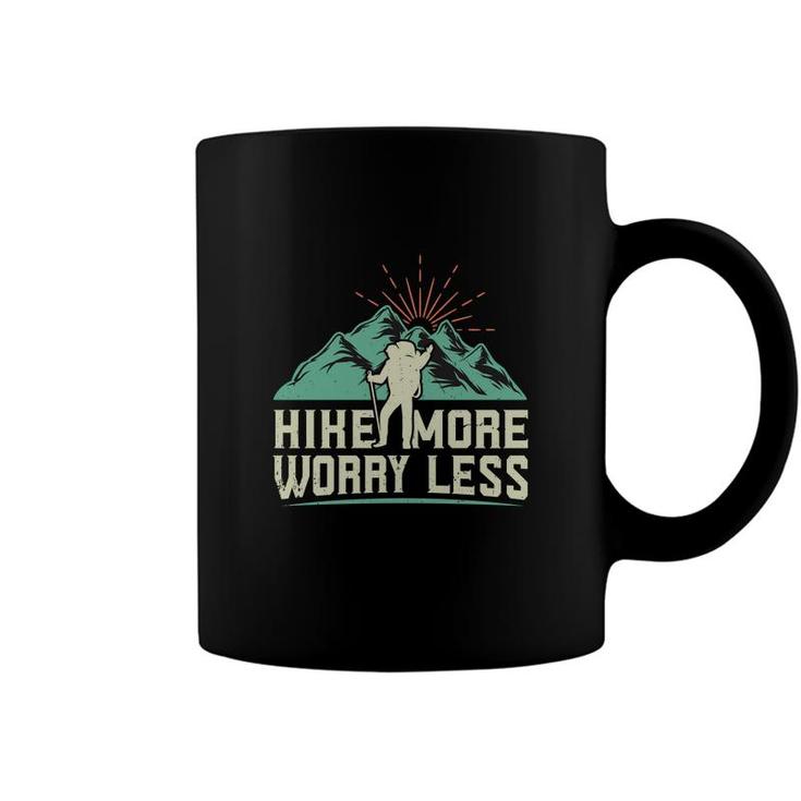 Hike More Worry Less Explore Travel Lover Mountain Coffee Mug