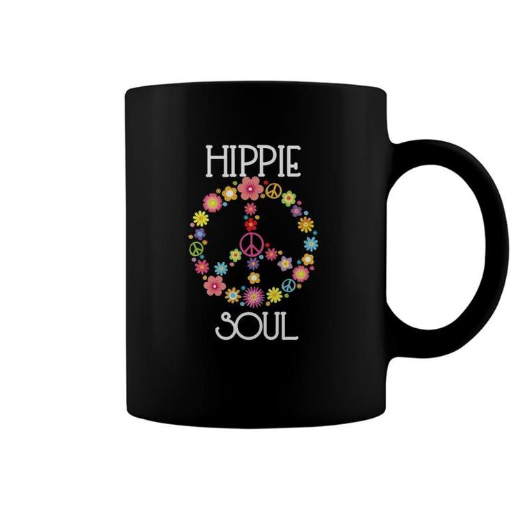 Hippie Soul Flower Power Peace Sign Gypsy Soul 60S 70S Gift Coffee Mug