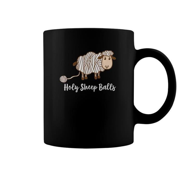 Holy Sheep Balls Funny Knitting Crochet Gifts Coffee Mug