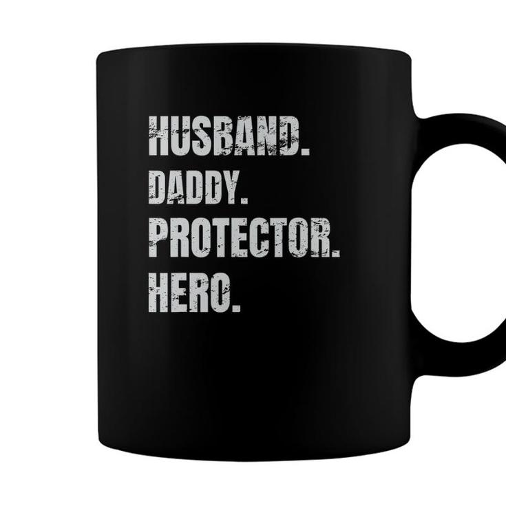 Husband Daddy Protector Hero Fathers Day  For Dad Coffee Mug