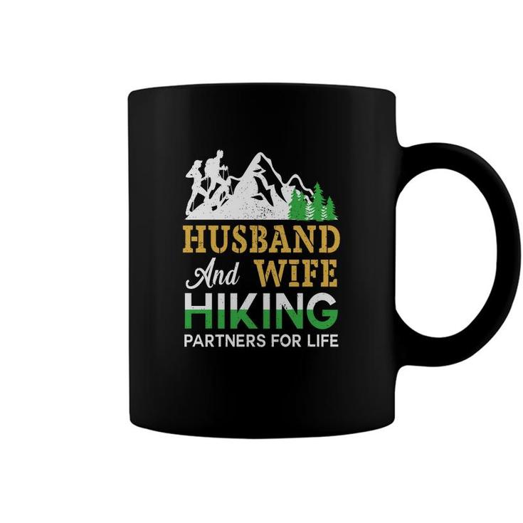 Husband Wife Hiking Partners For Life Explore Travel Lover Coffee Mug