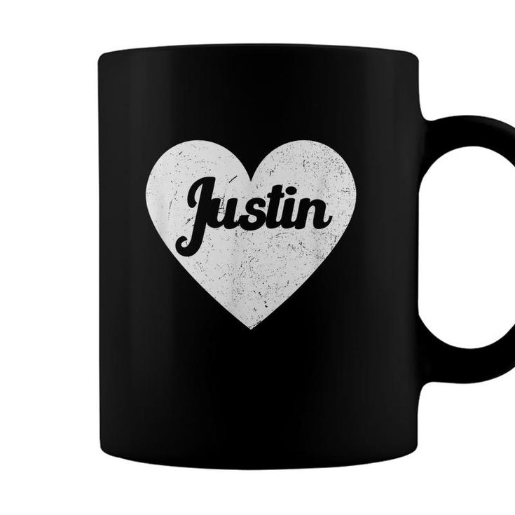 I Heart Justin - First Names And Hearts I Love Justin  Coffee Mug