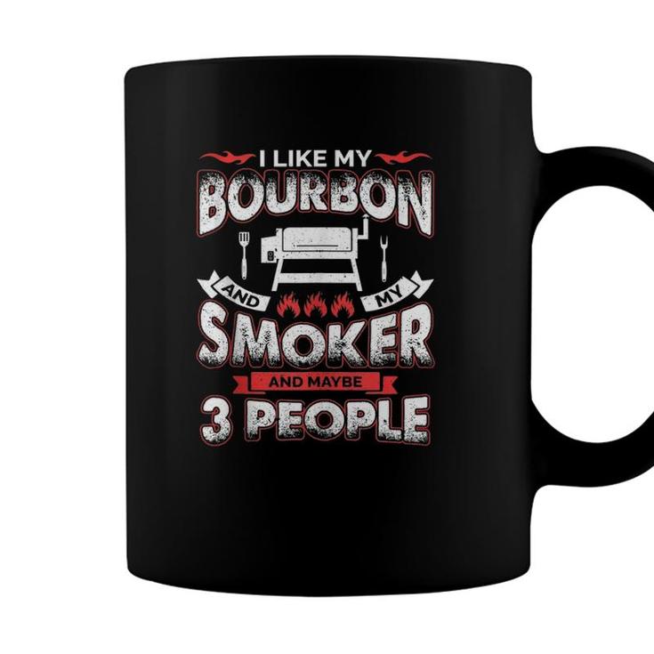 I Like Bourbon My Smoker 3 People Funny Bbq Lover Men Dad Coffee Mug